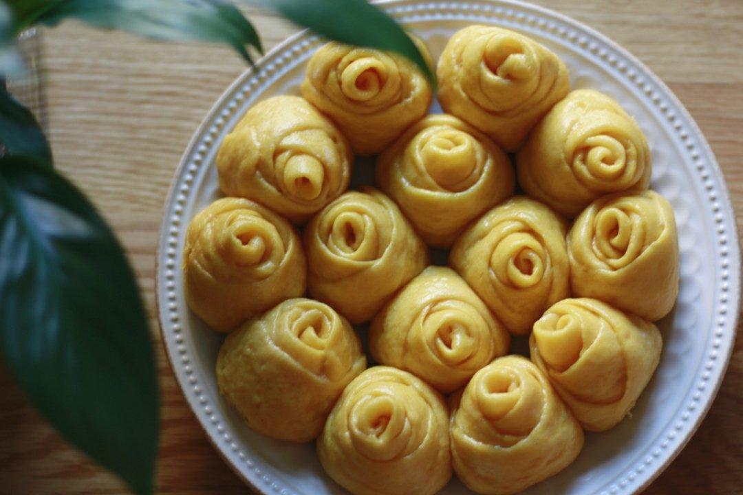 黄玫瑰馒头（一次发酵）