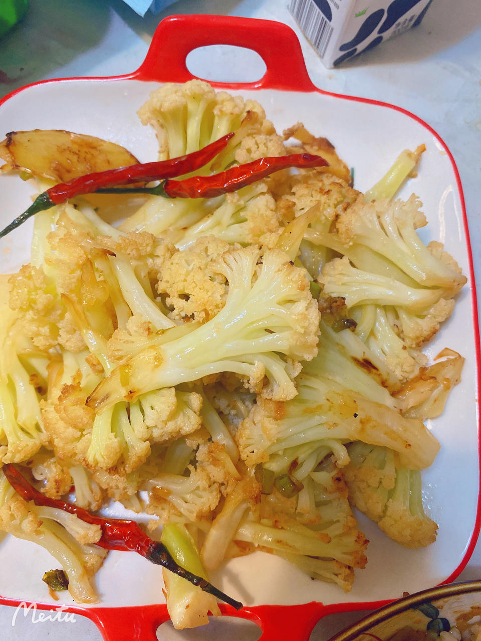 家常素炒菜花，清脆！