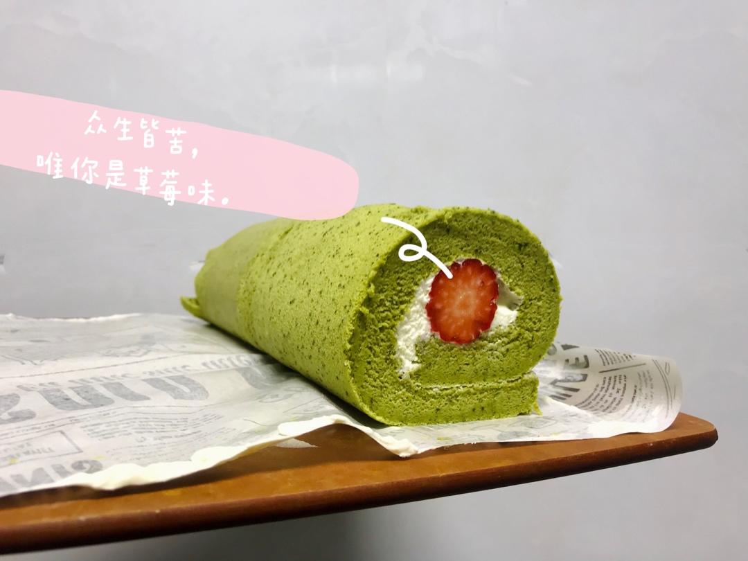 抹茶波点（条纹）蛋糕卷