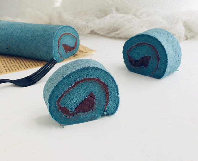 蝶豆花巧克力卷的做法