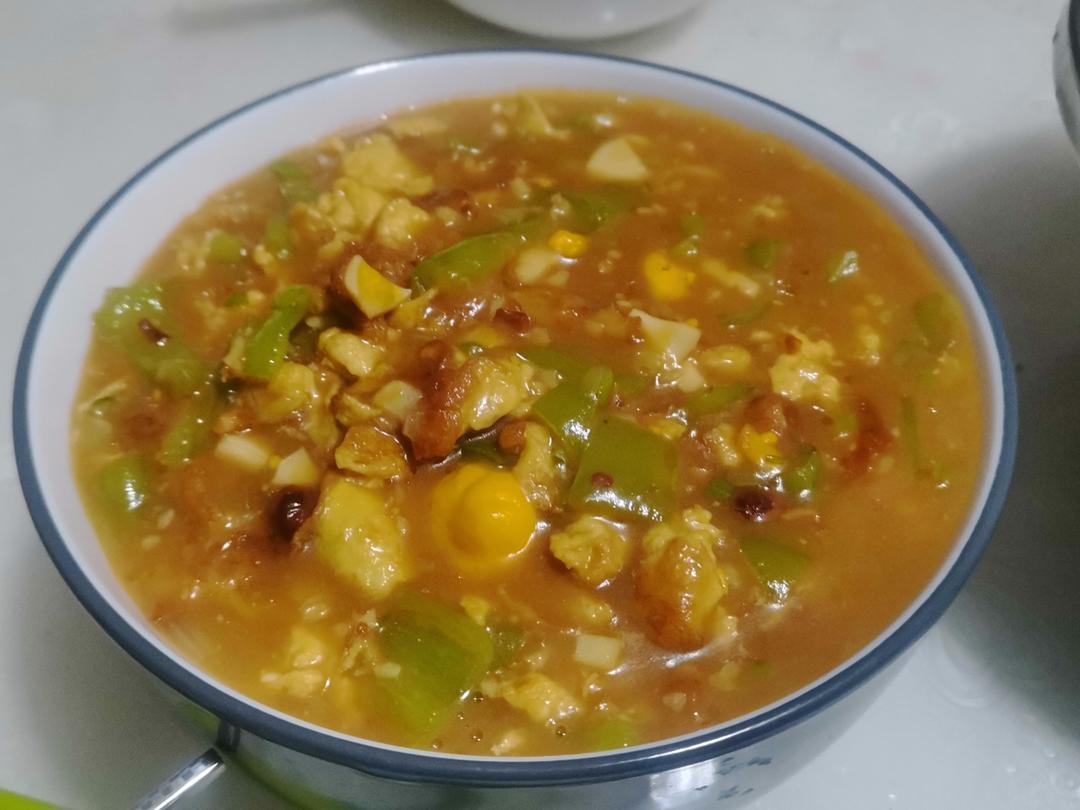 鸡蛋尖椒打卤面