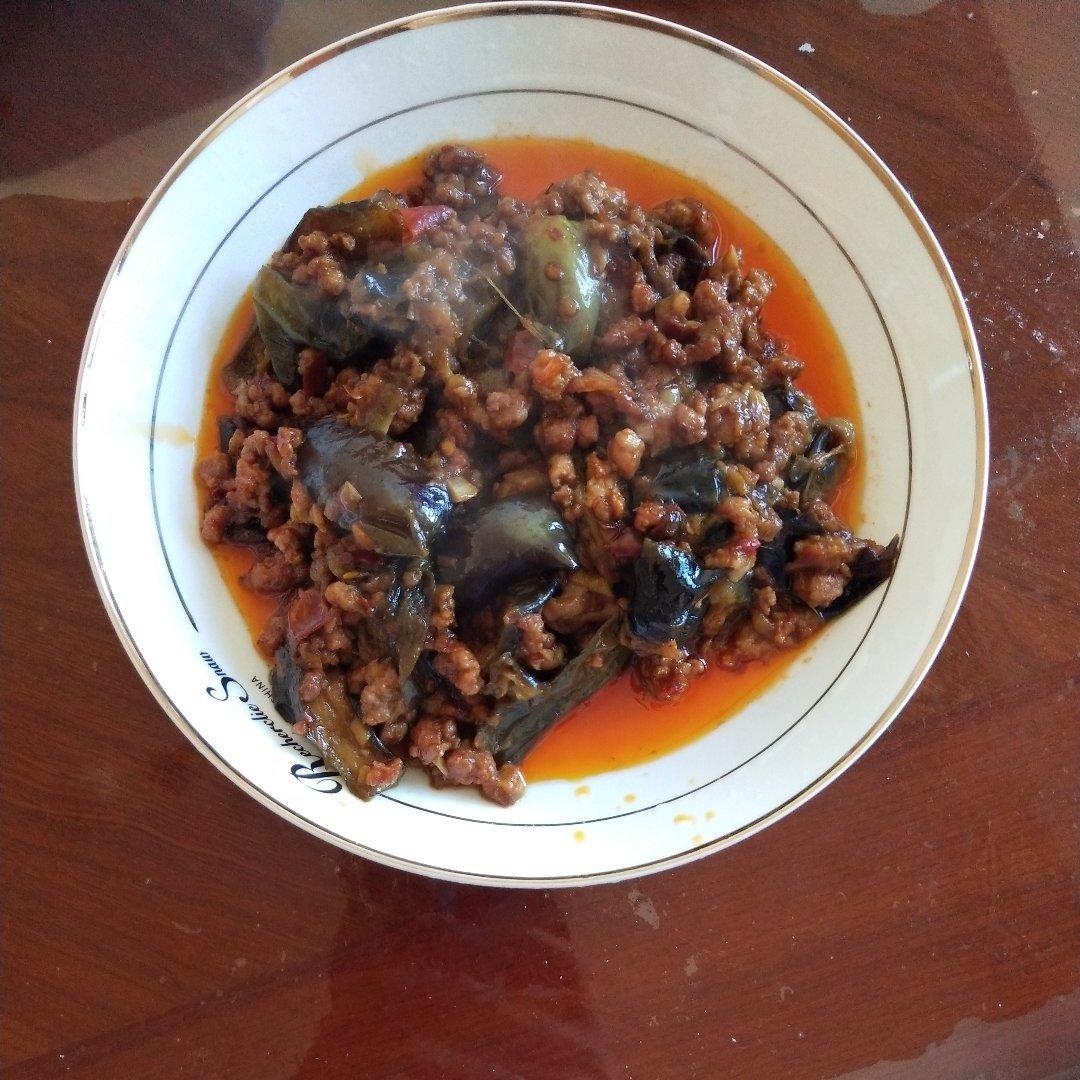 酱爆肉末茄子