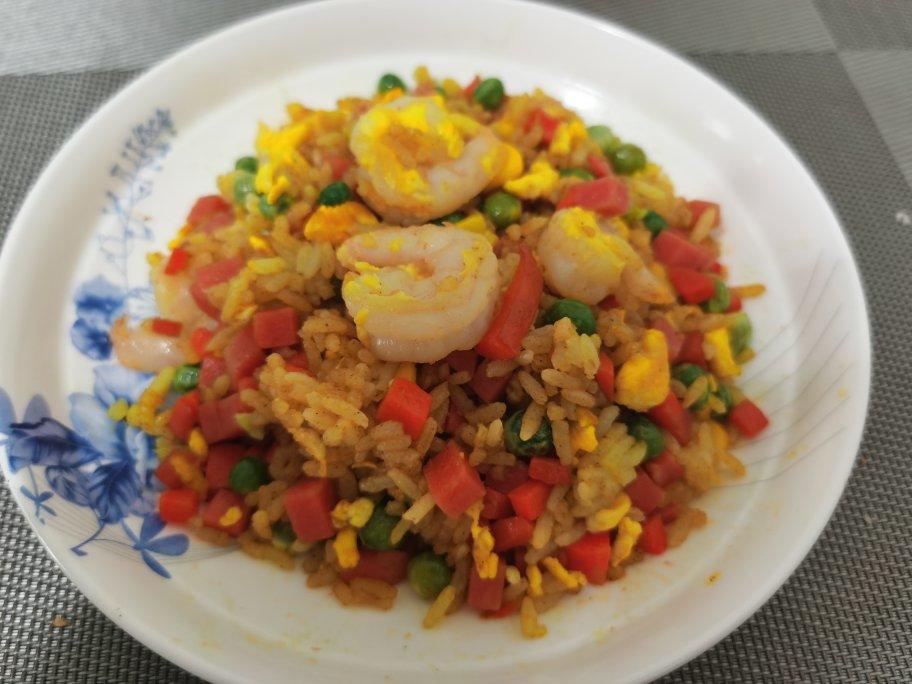 翻滚吧💥虾仁咖喱炒饭