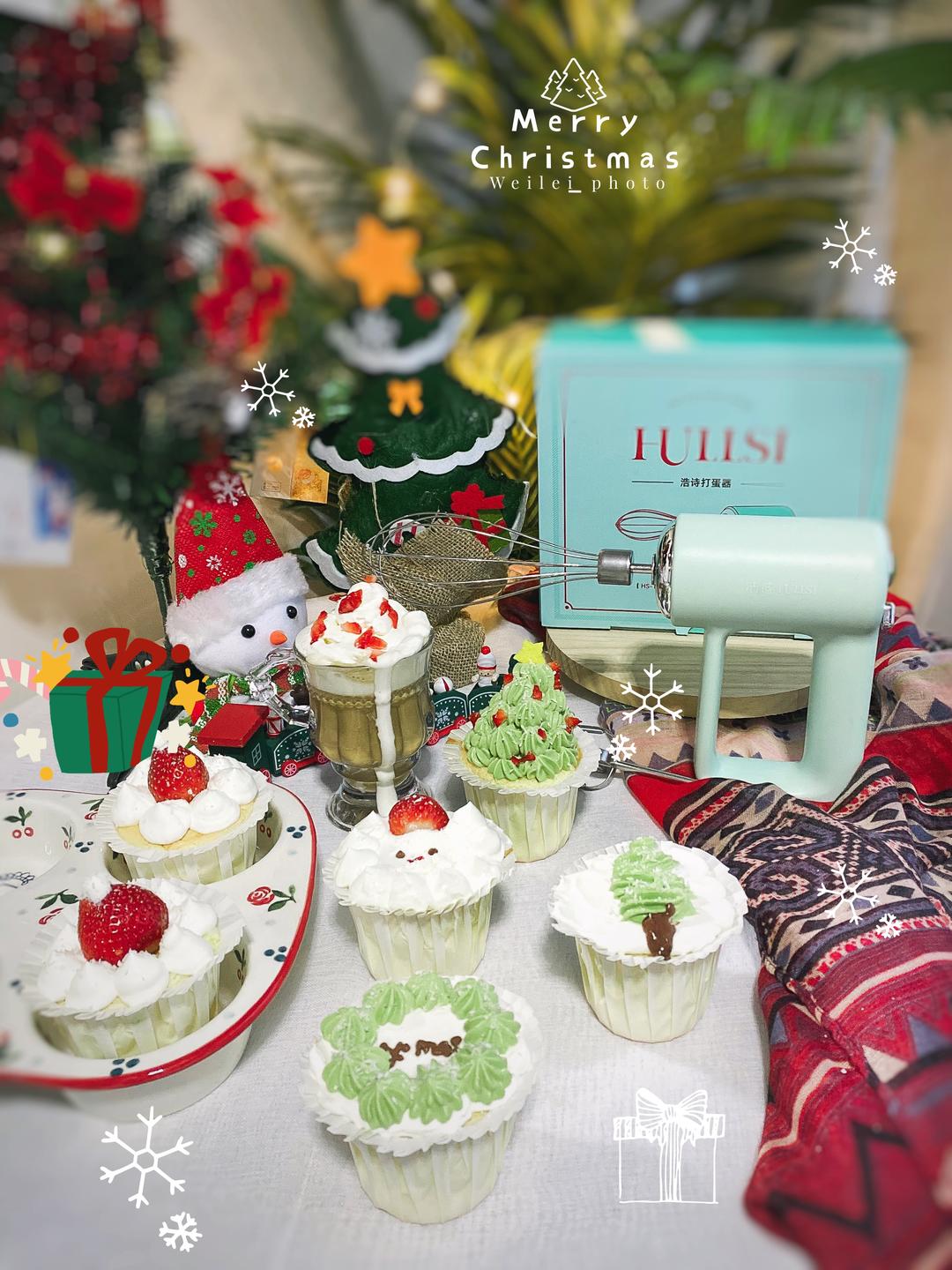 🌲圣诞主题五款纸杯小蛋糕🎅的做法