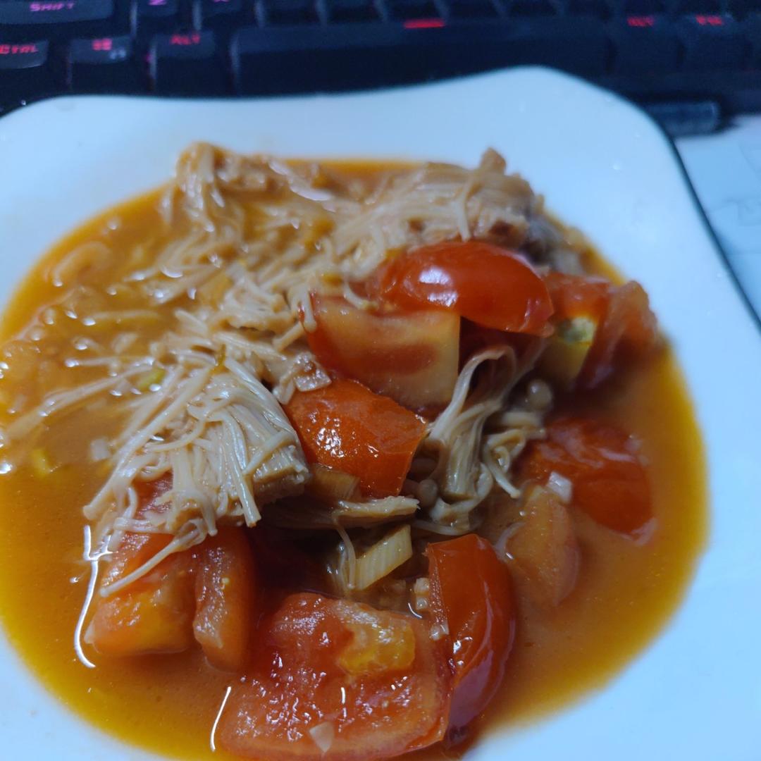 低脂低卡～营养又下饭的番茄金针菇