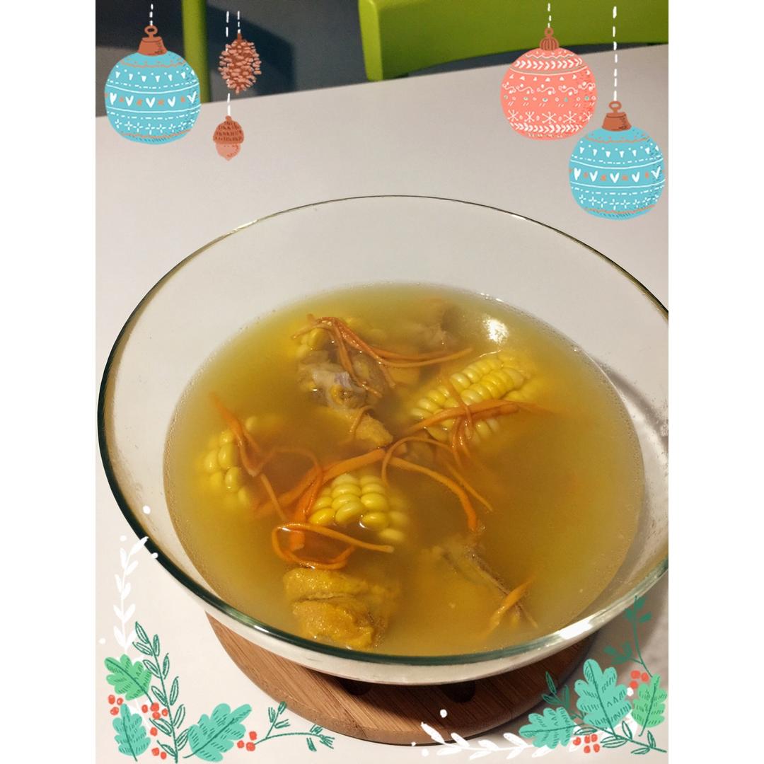 虫草花干贝玉米汤