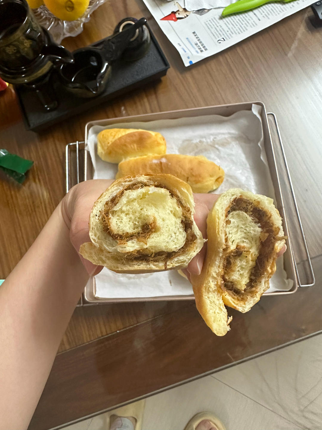 香葱火腿肉松面包