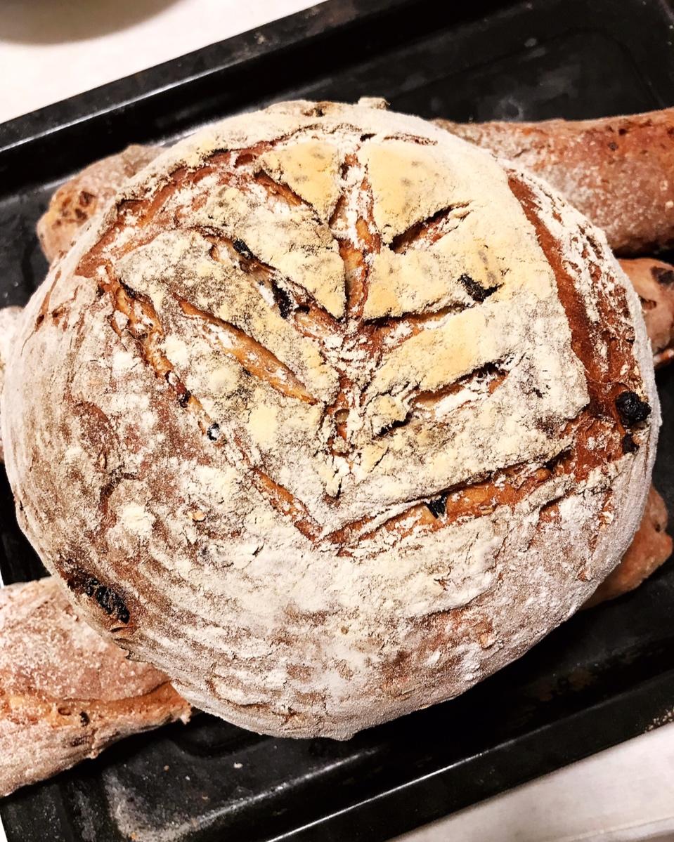 全麦蔓越莓核桃软欧包