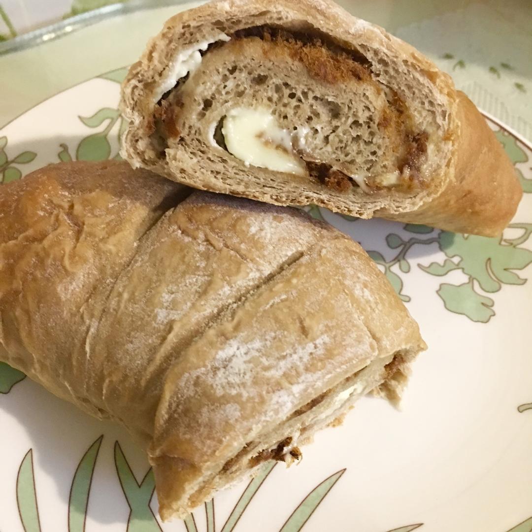 比原麦山丘还好吃的【抹茶麻薯古早味面包】肉松红豆沙