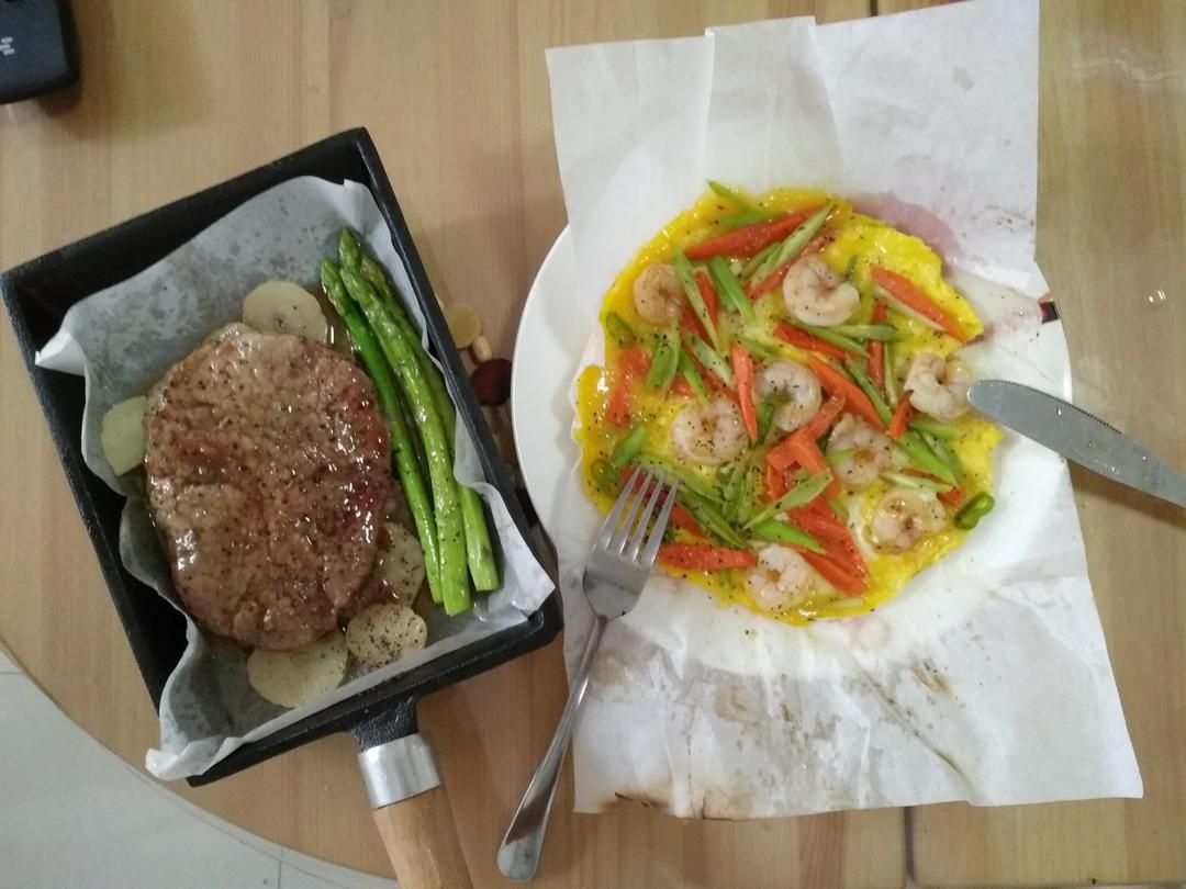 芦笋虾仁早餐蛋饼