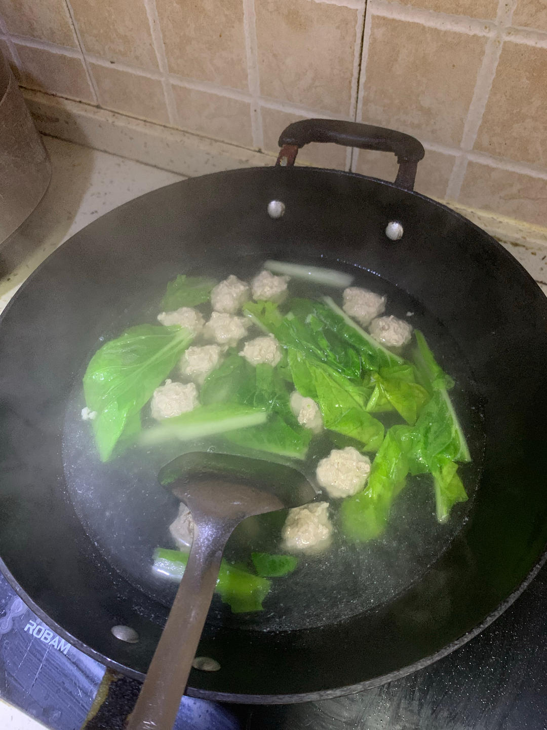 小白菜丸子汤