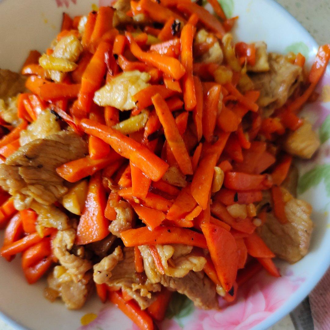 胡萝卜丝炒肉（零基础）