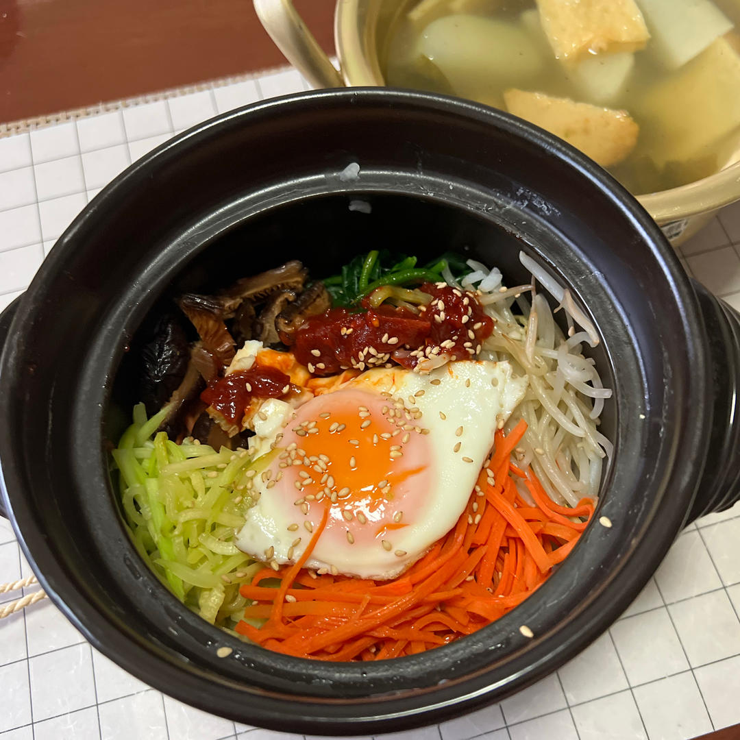 家庭版 简易 石锅/铁锅 韩式拌饭