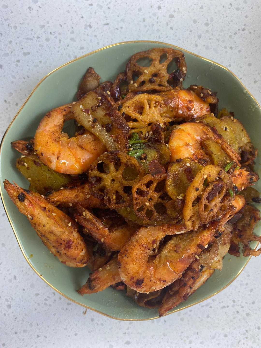 干锅土豆虾