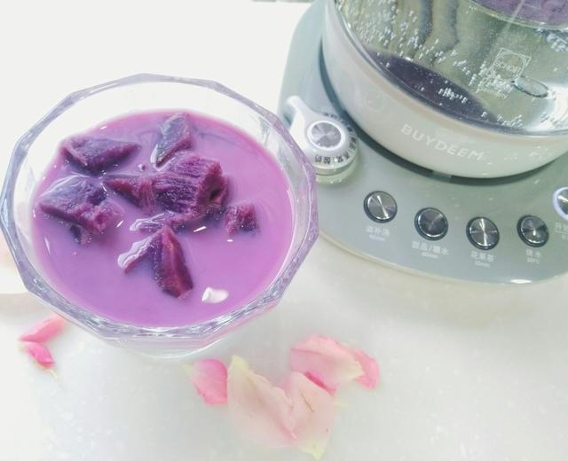 姜汁牛奶紫薯糖水的做法
