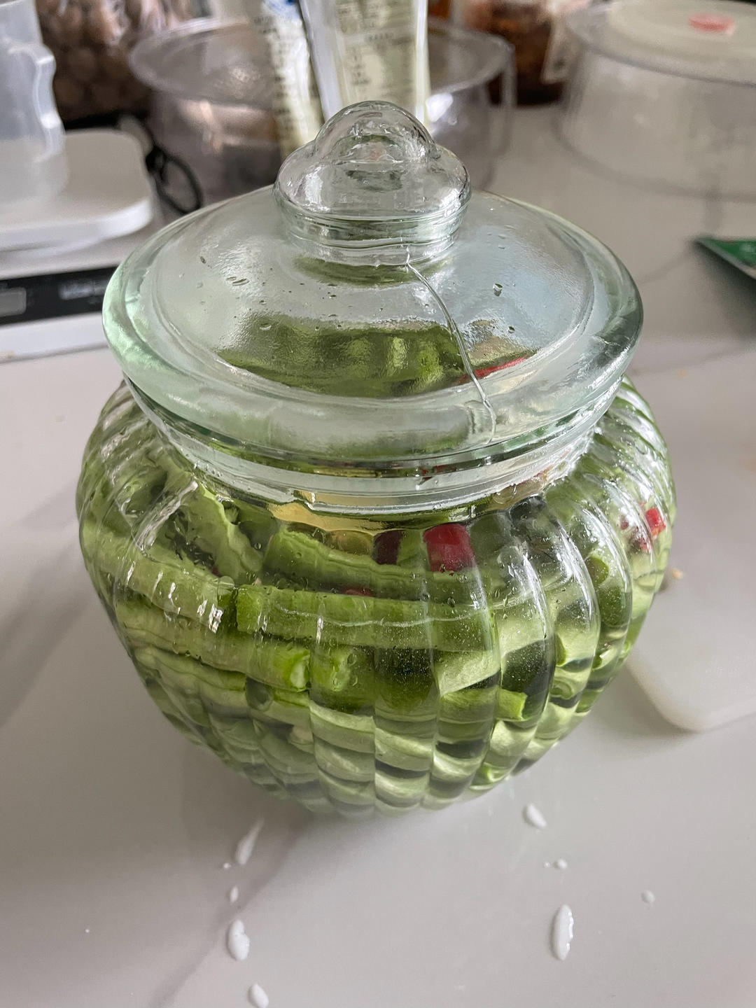 自制的泡菜（酸豆角）之自来水版