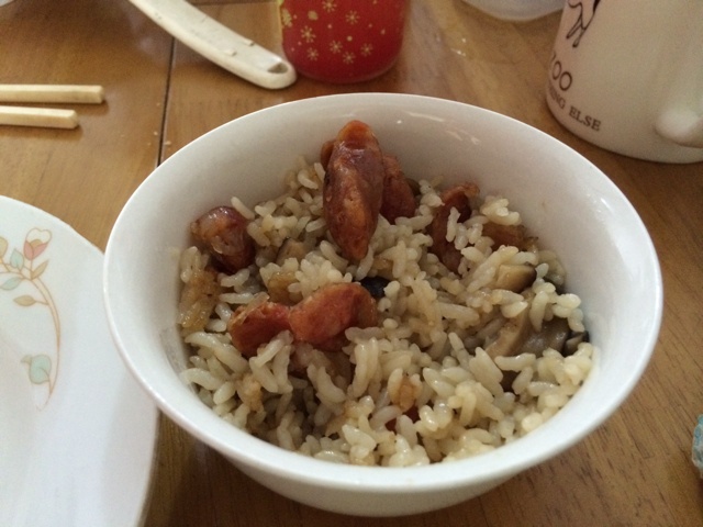 电饭锅版香菇腊肠饭