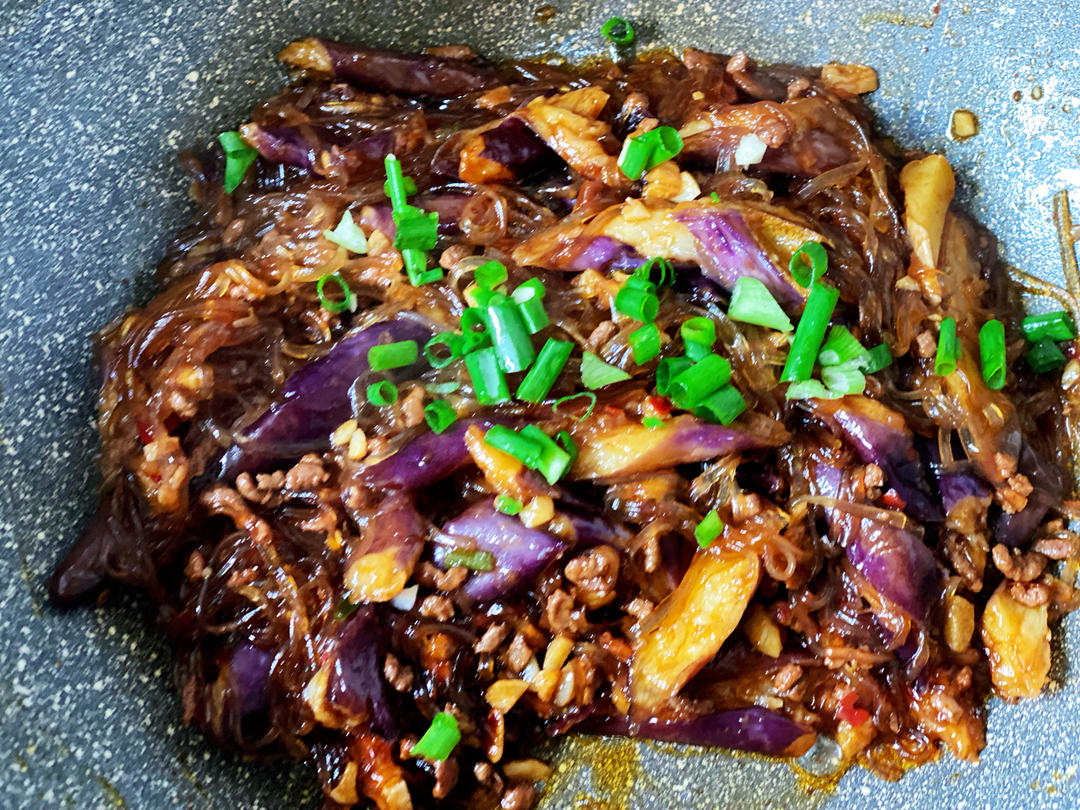 茄子肉末粉丝煲