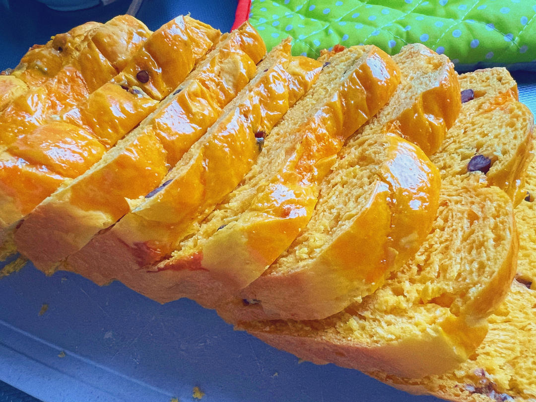 面包机南瓜蜜豆吐司，柔软香甜，一次成功✅