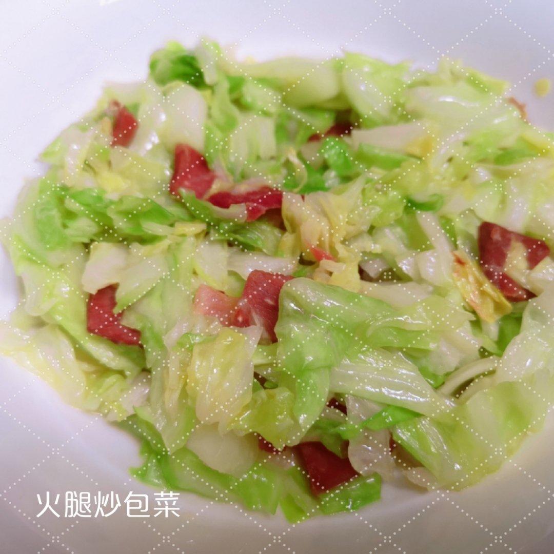 火腿片炒包菜