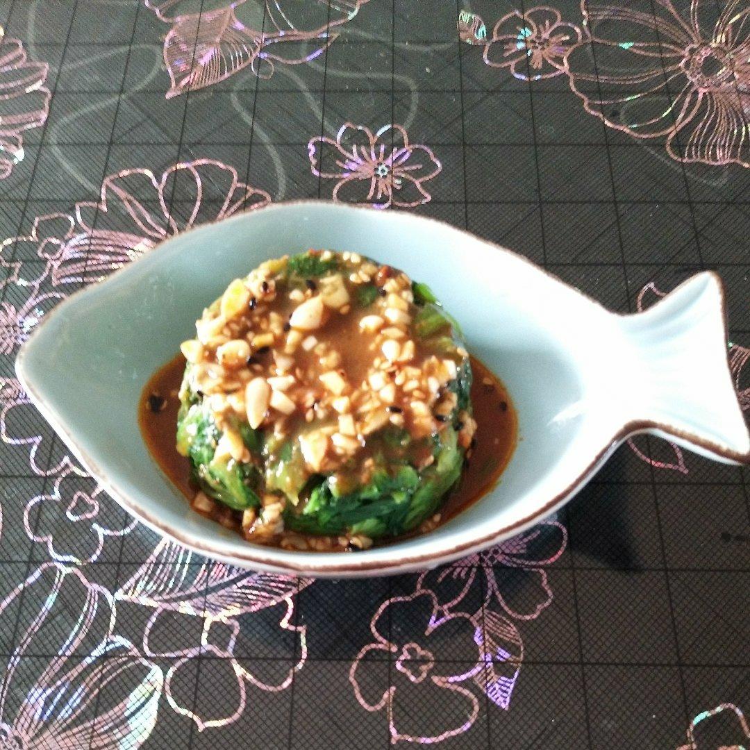 麻酱拌花生菠菜