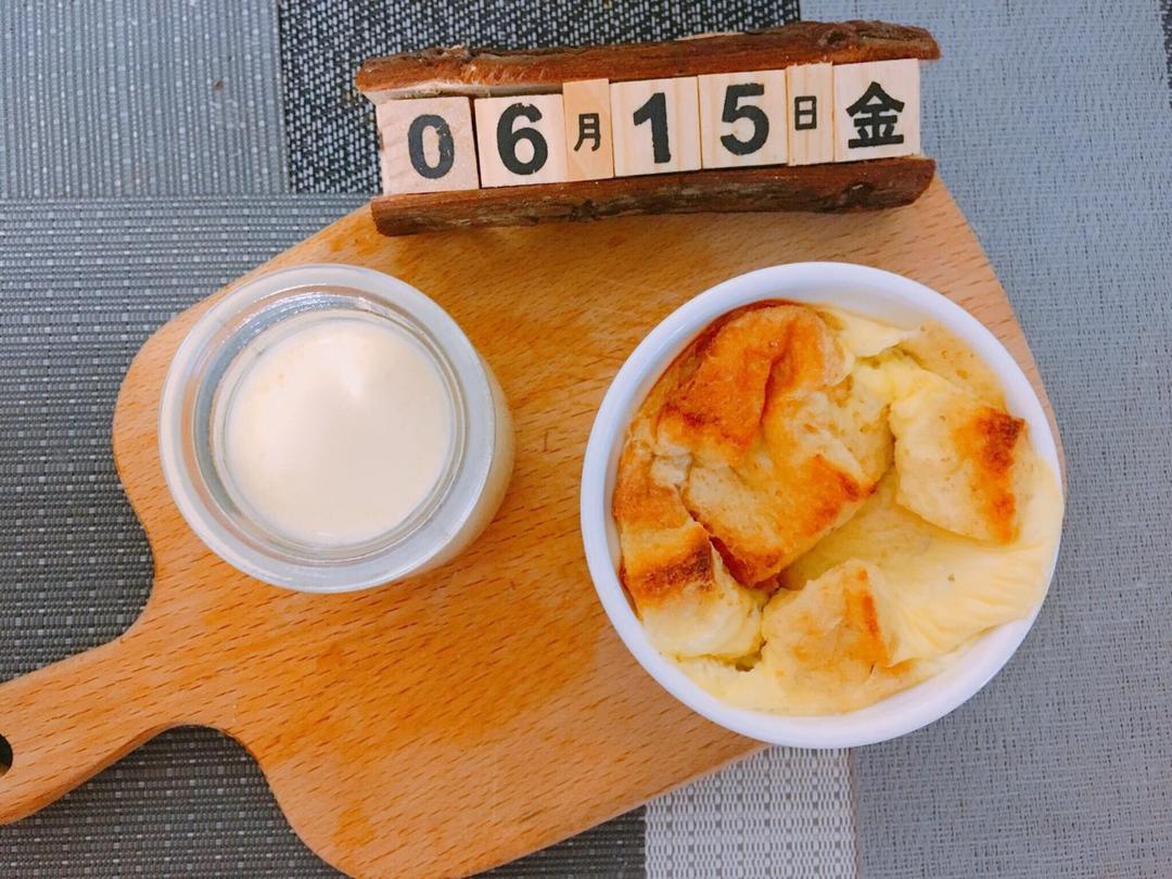 牛奶吐司鸡蛋布丁（失败吐司的归处）