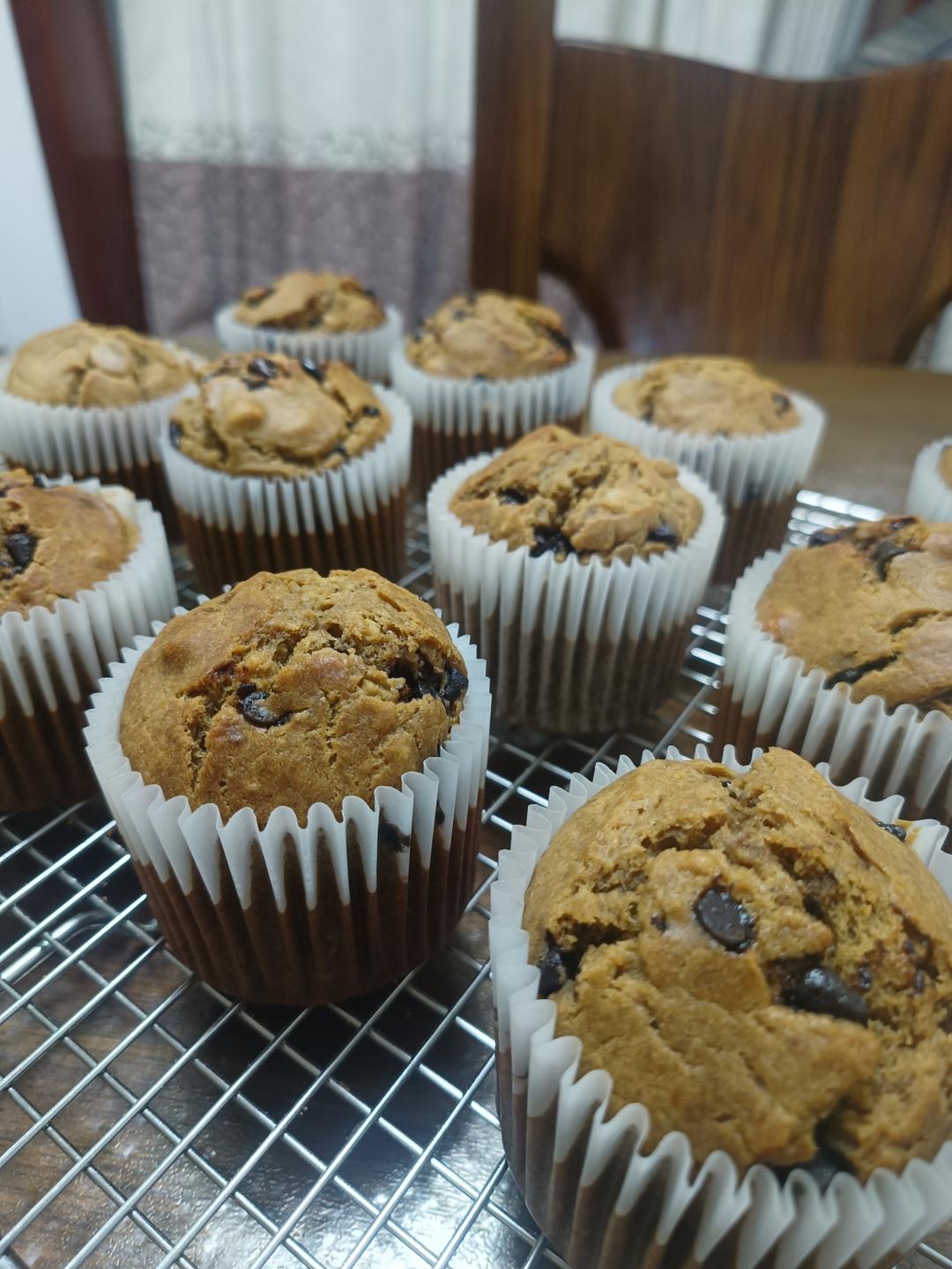 🔥超级好吃👍红糖核桃巧克力香蕉玛芬蛋糕