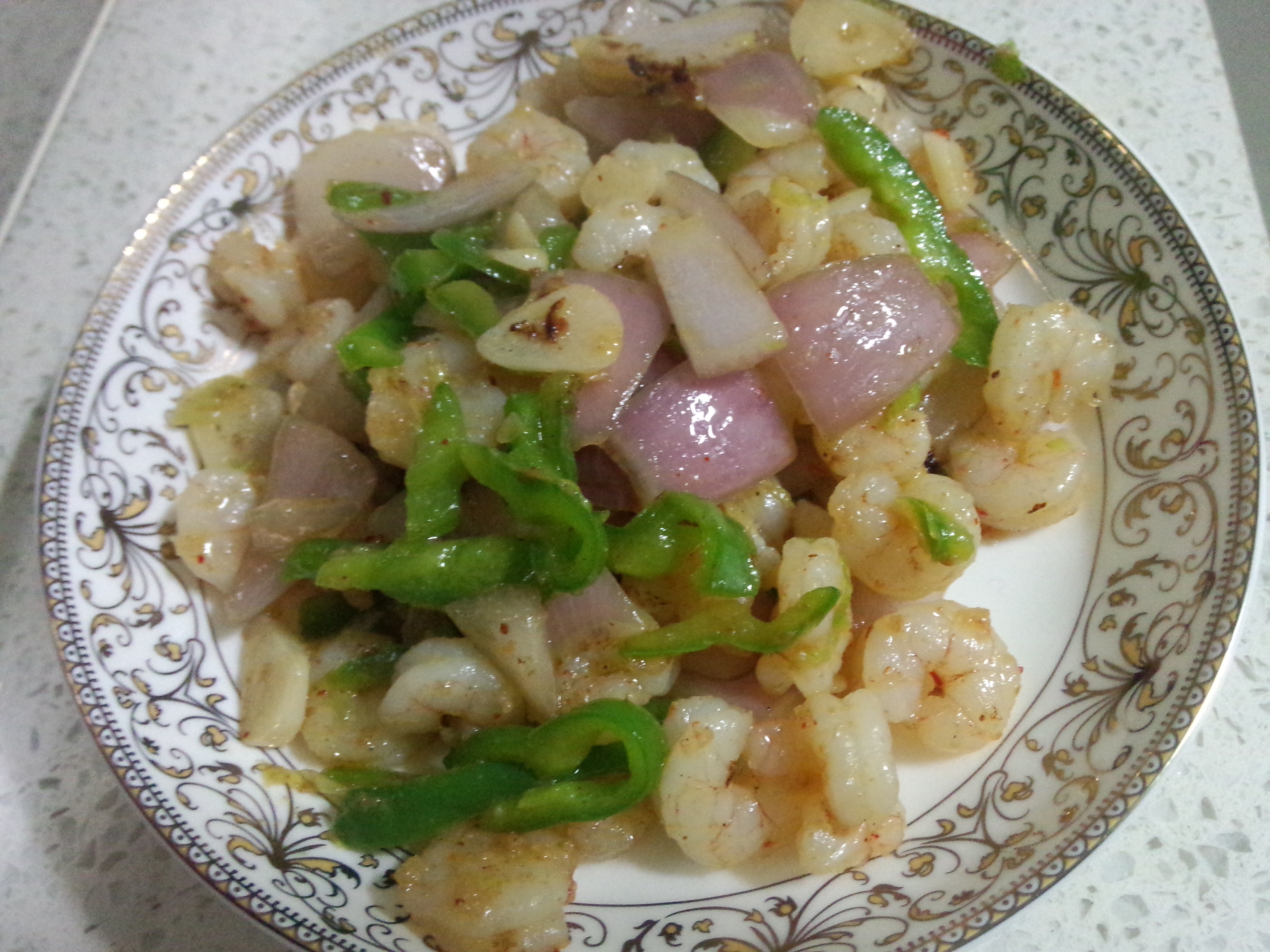 洋葱炒虾仁