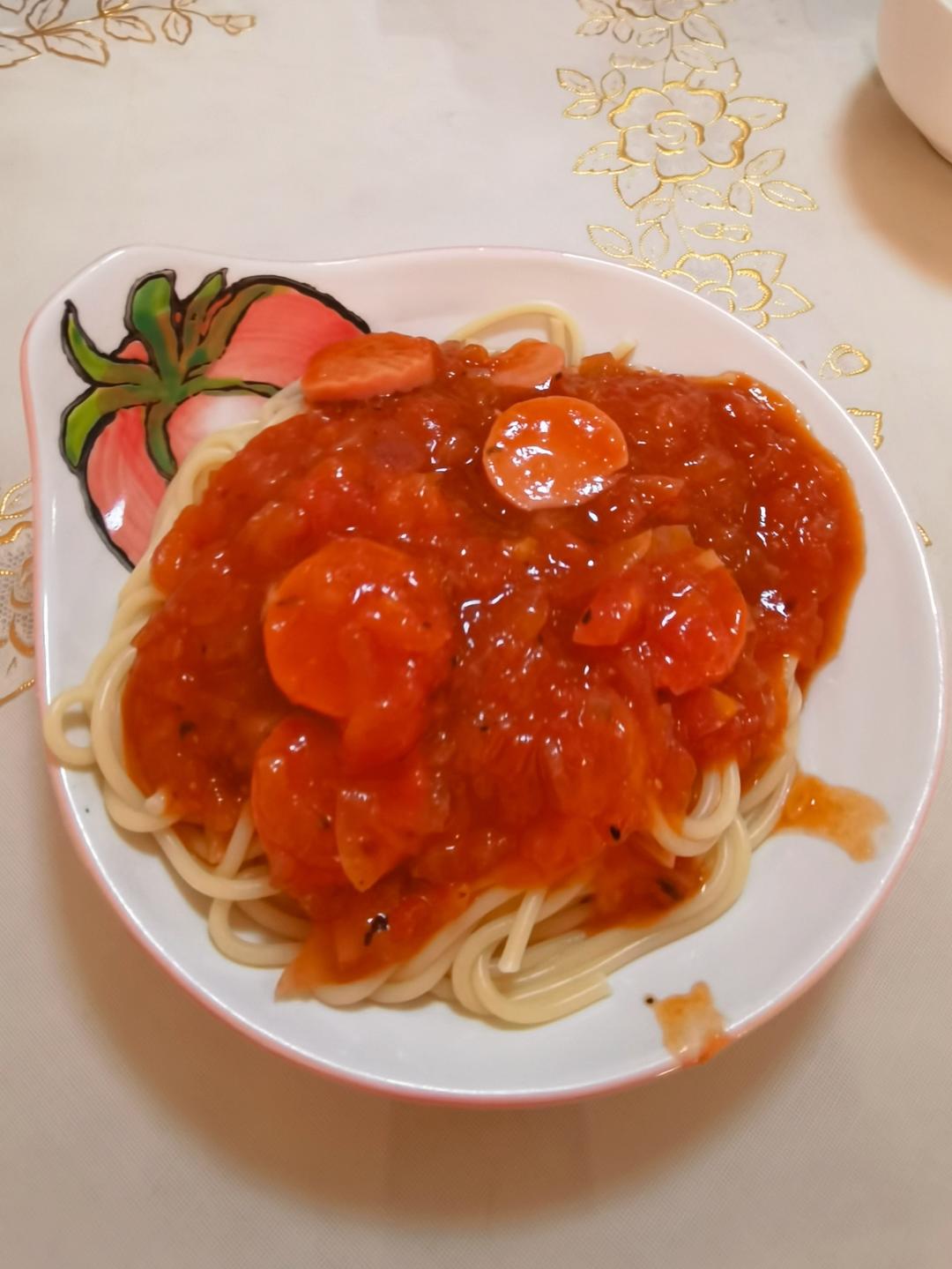 （完胜必胜客的）番茄肉酱意大利面～