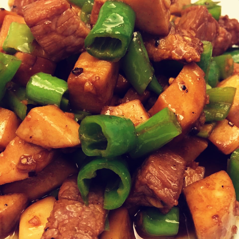 黑椒杏鲍菇牛肉粒