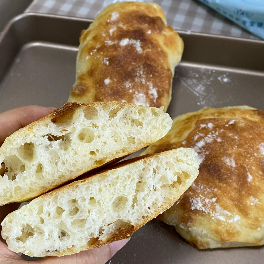 家庭版免揉～恰巴塔🥖｜一次成功超好吃