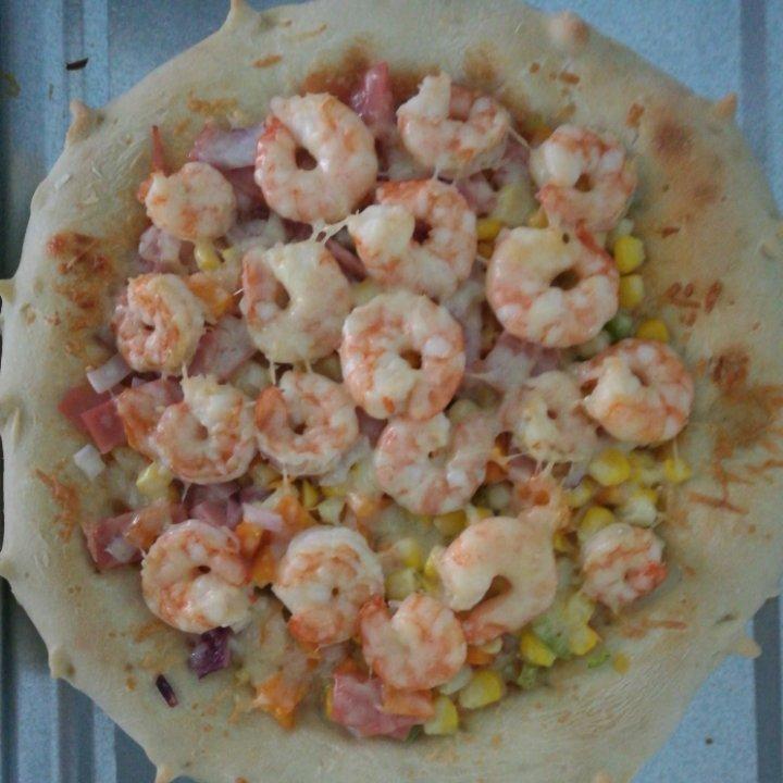 鲜虾🍤培根披萨🍕“内附敲好吃的饼皮做法”