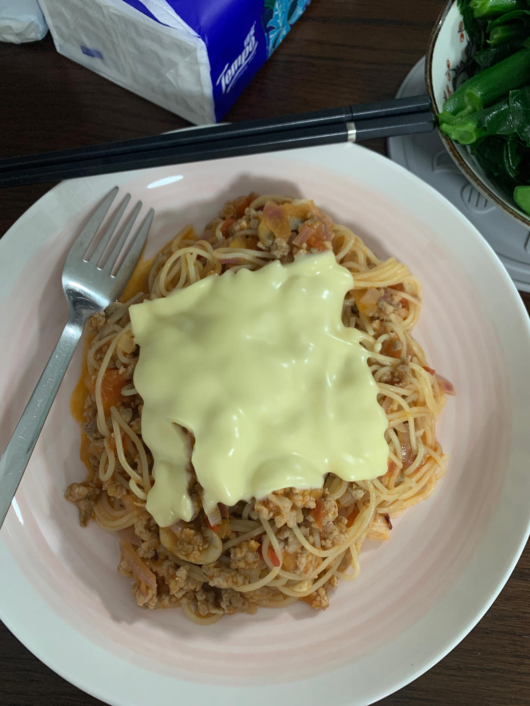 （完胜必胜客的）番茄肉酱意大利面～