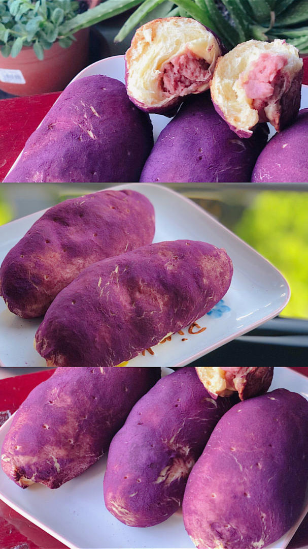 超软仿真紫薯面包