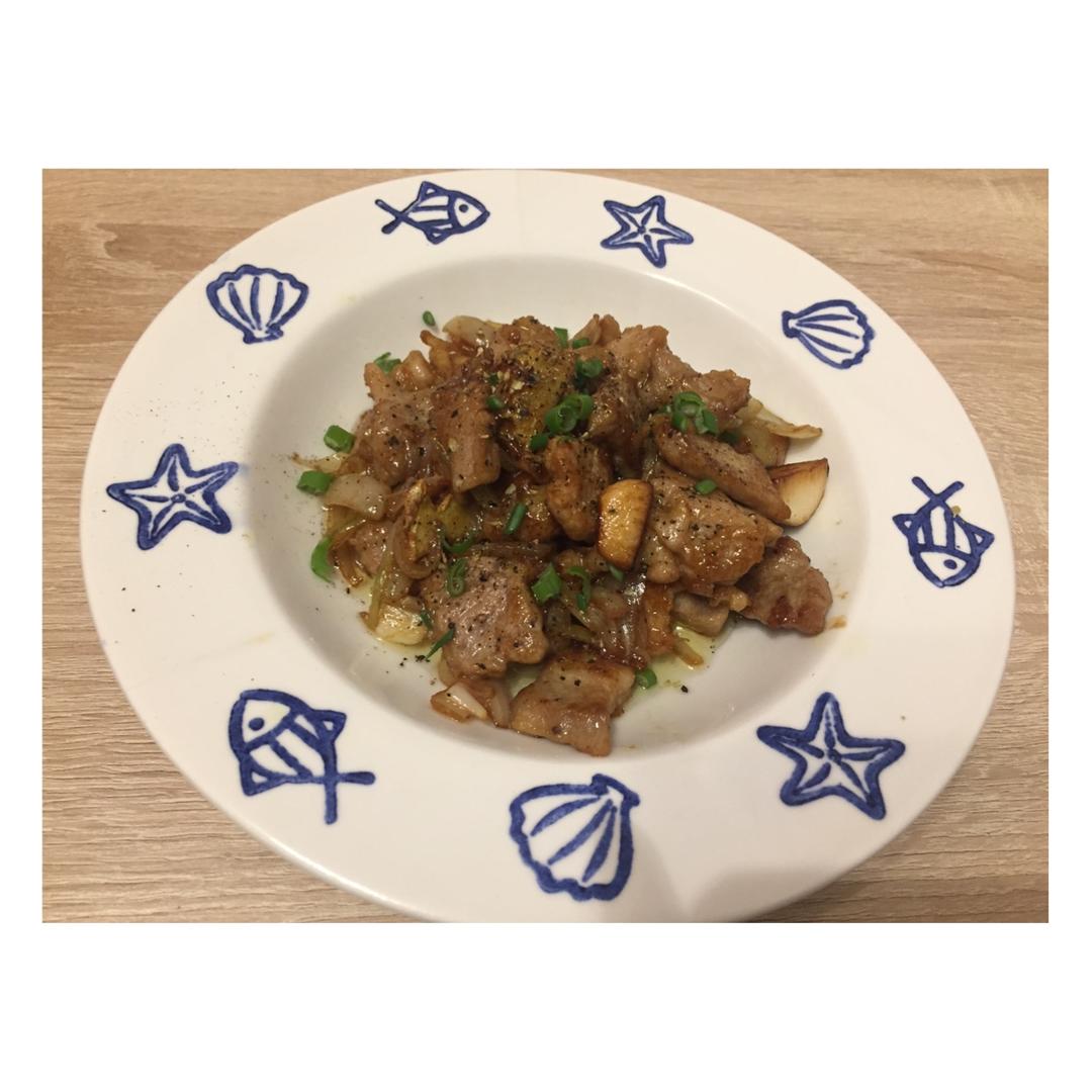 香蒜孜然猪肉(有点肉串口感哦)