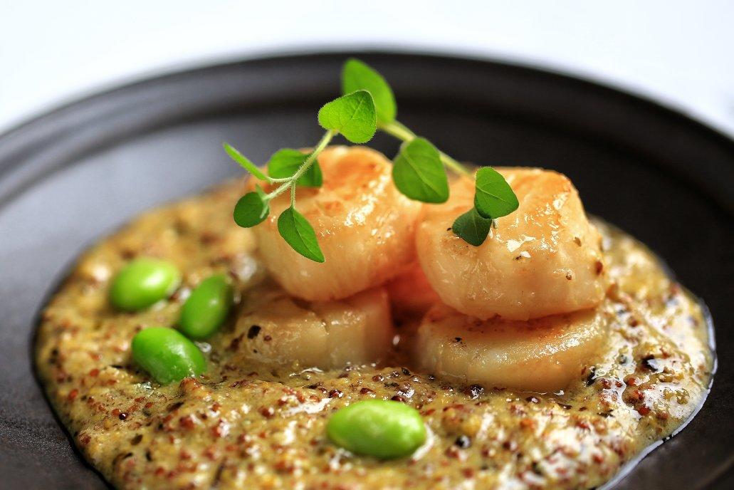 在家米其林——柠檬枫糖芥末籽酱煎带子