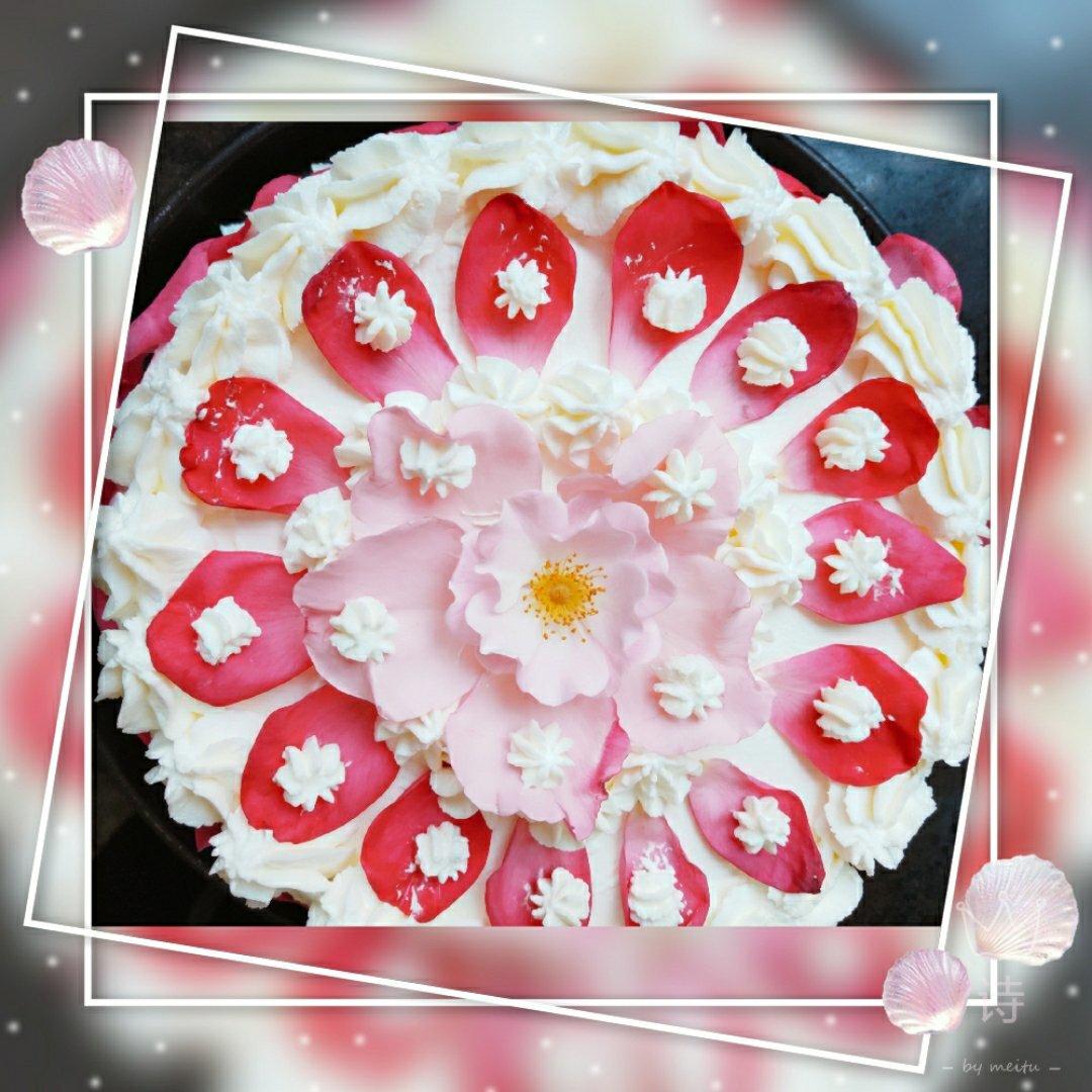 玫瑰花裱花蛋糕（八寸）