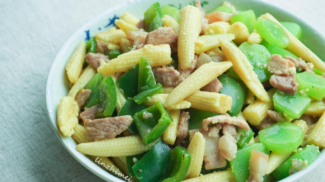 玉米笋炒肉片
