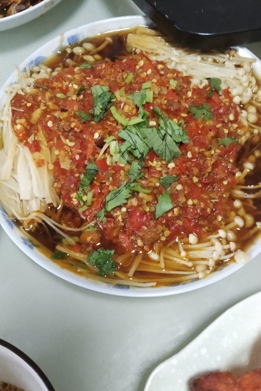 蒜蓉蒸金针菇