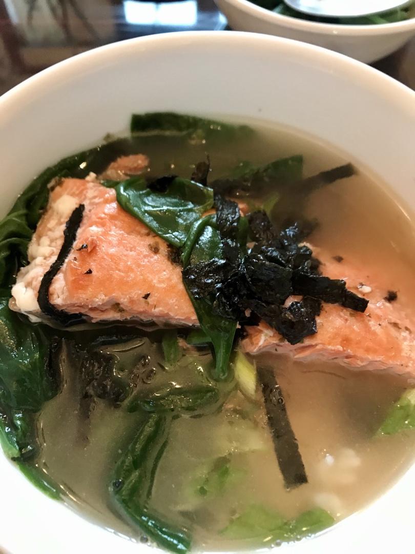 日式三文鱼茶渍饭 Salmon Chazuke with Dashi