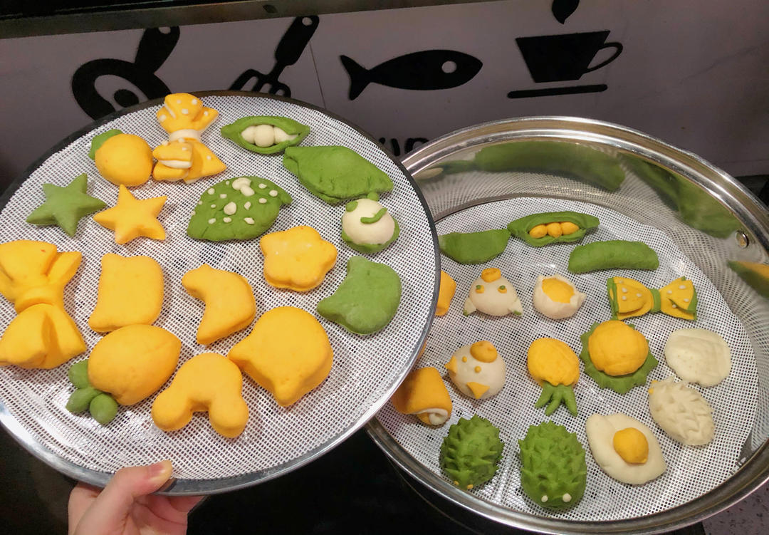 花样卡通果蔬馒头