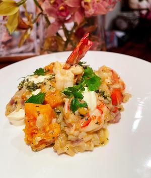 南瓜海虾意大利烩饭—就爱这有个夹生的饭的做法 步骤10
