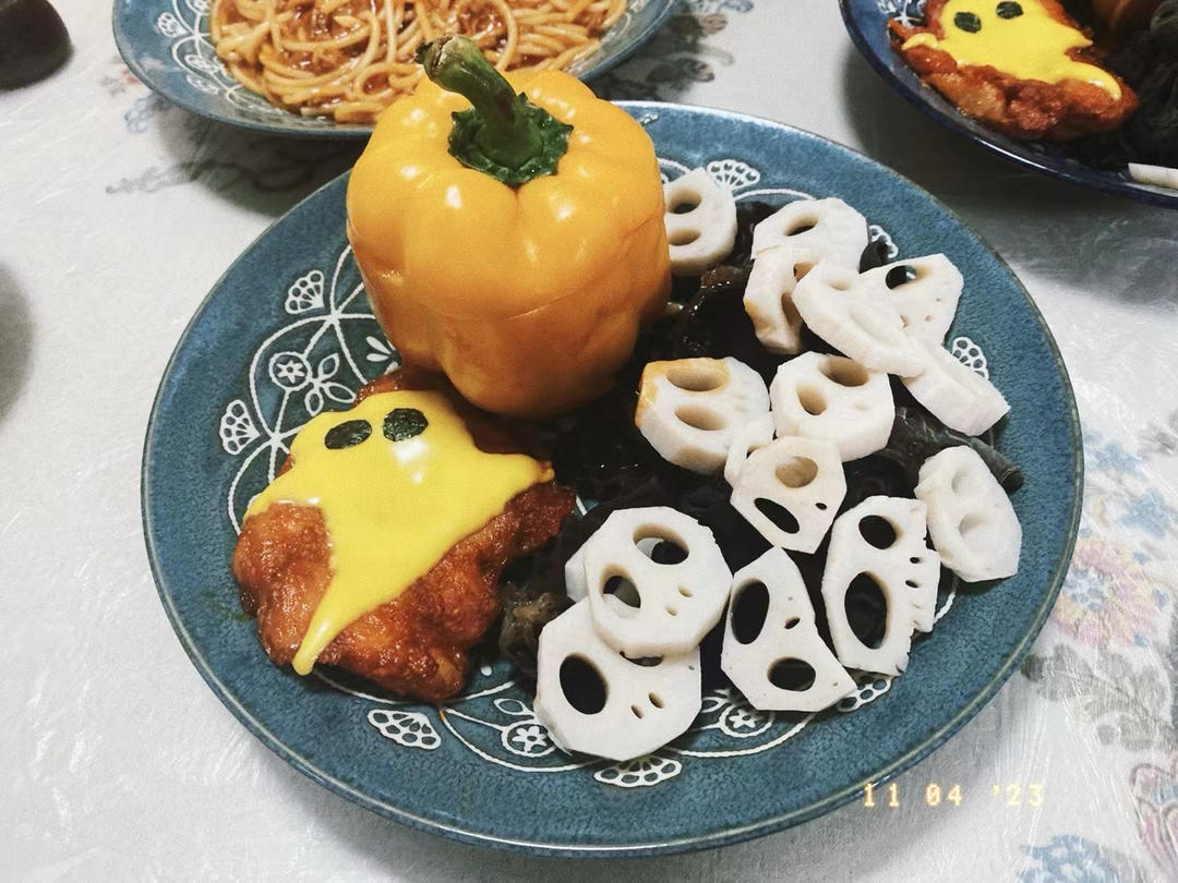 万圣节主题餐——三丁南瓜饭