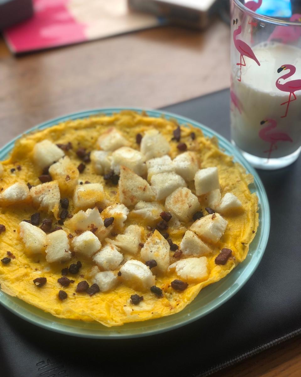 快手早餐新吃法:馒头摊鸡蛋