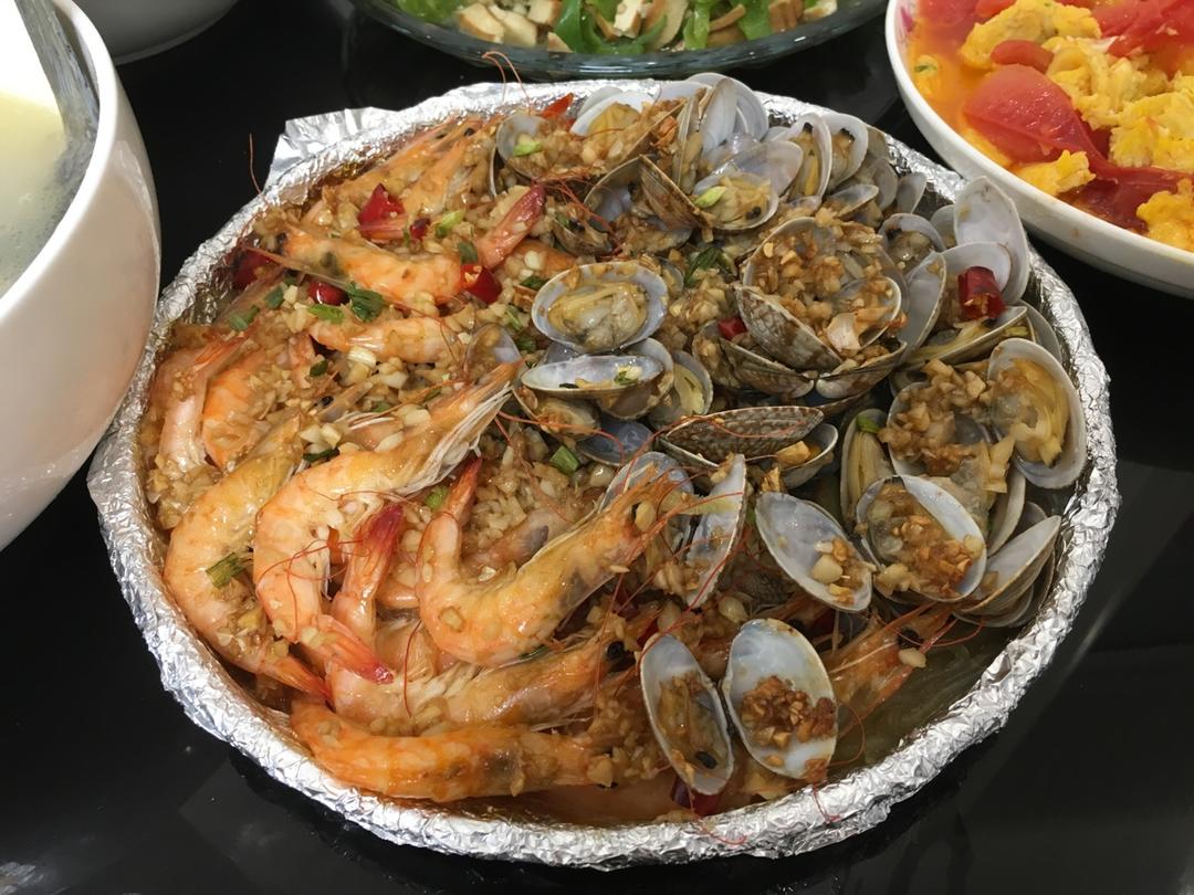 蒜蓉粉丝烤花甲虾