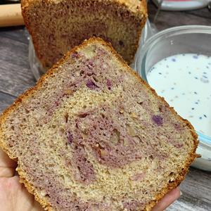 软润紫薯大理石全麦面包（松下面包机105）的做法 步骤7