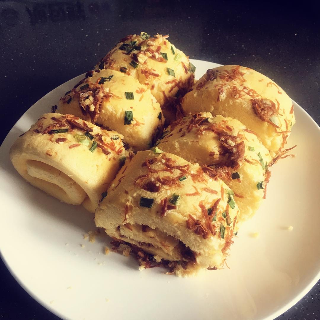 香葱肉松肥蛋糕卷～