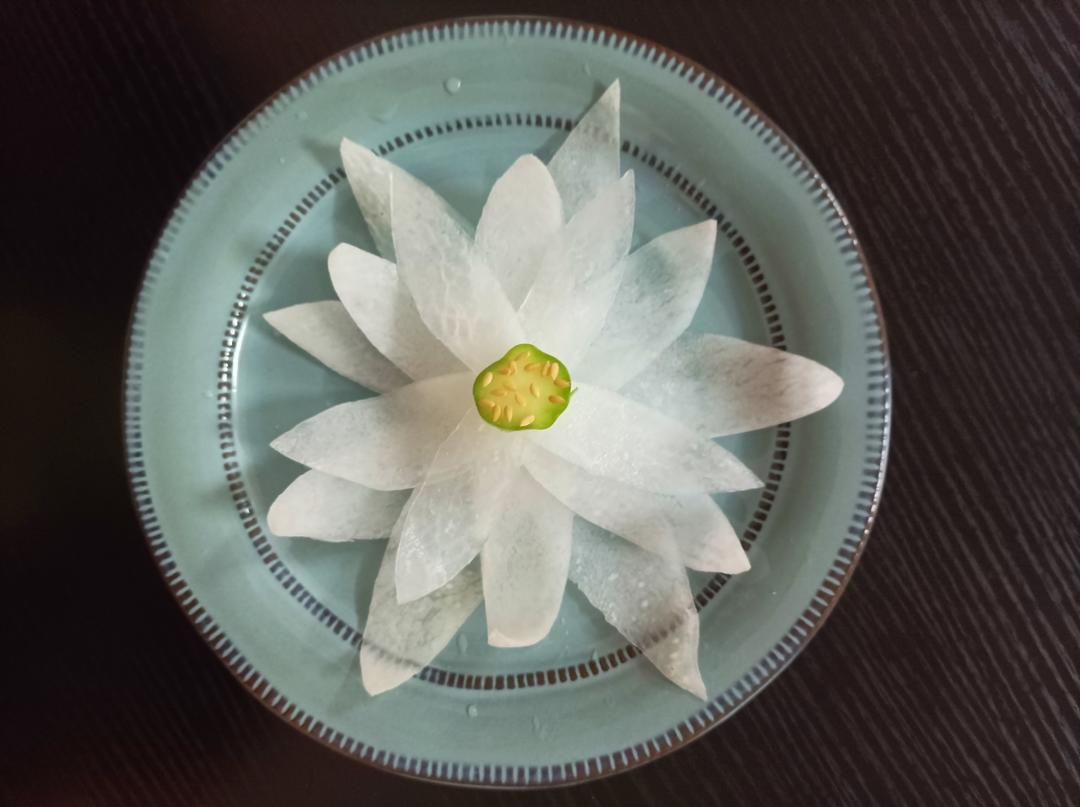 简单就是美·绽放的荷花（白萝卜）