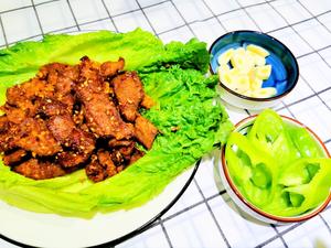 ❗在家也能吃的烤肉❗香嫩可口❗烤梅花肉❗生菜包肉(烤五花肉)的做法 步骤9