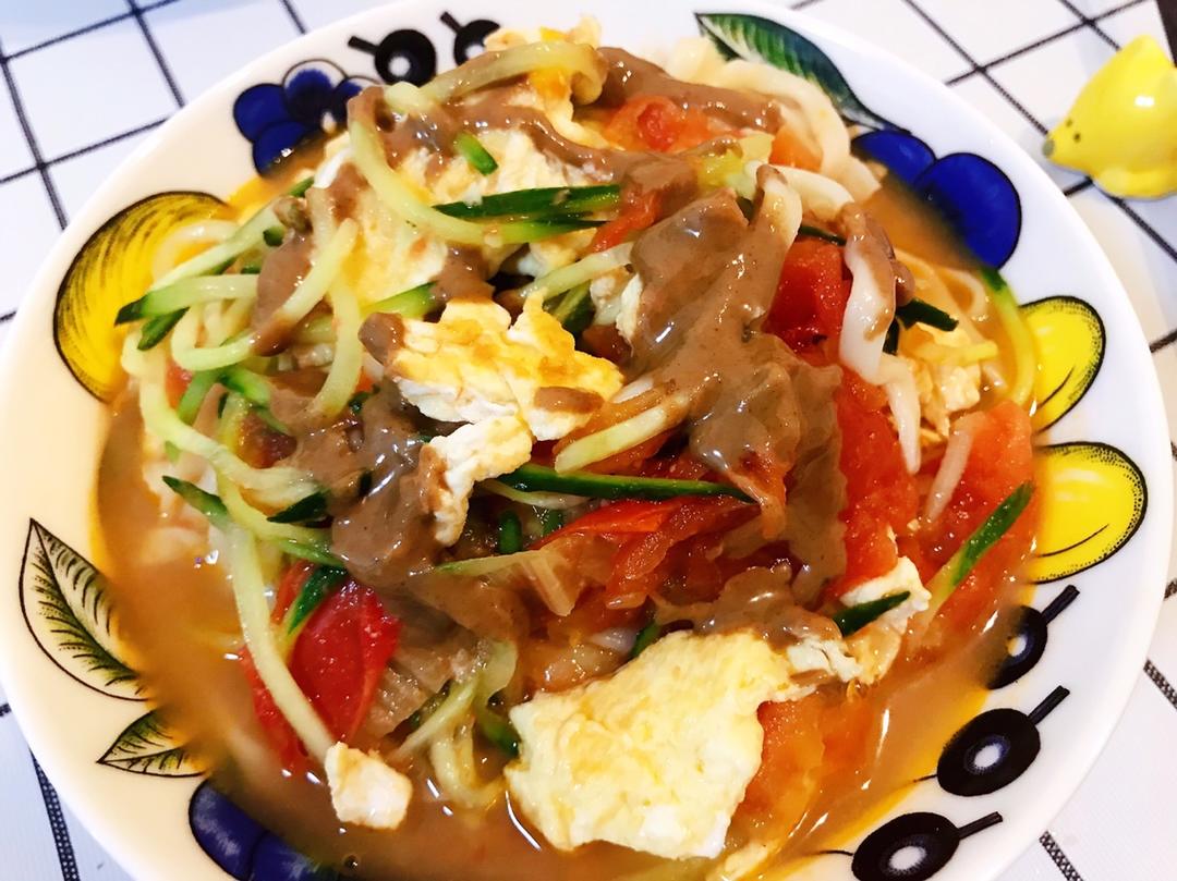 西红柿鸡蛋凉面 酸甜清爽消暑神器